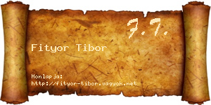 Fityor Tibor névjegykártya